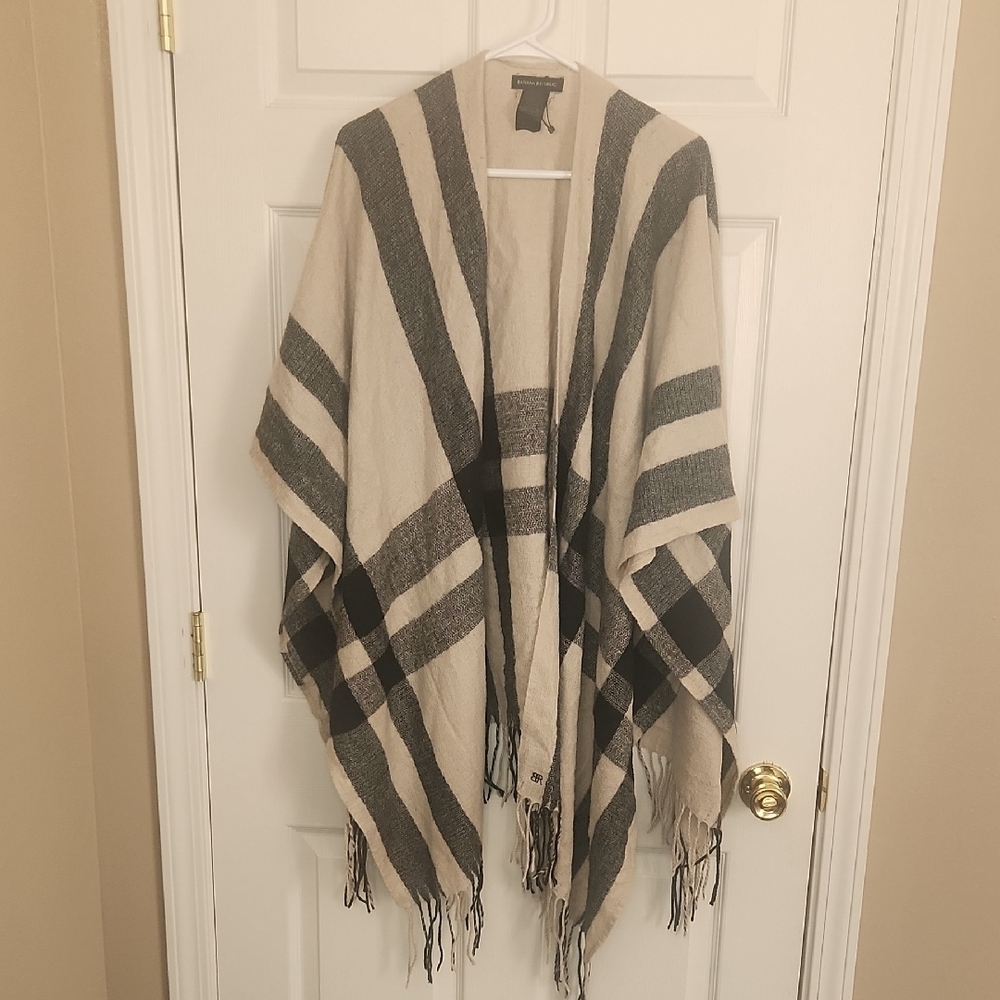 Banana Republic Striped Poncho with Fringe - Picture 1 of 4